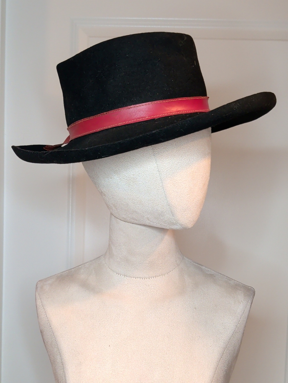 Vintage 40s Black Stetson Fifth Ave Felt Hat Fedora Bullocks Los Angeles 22"